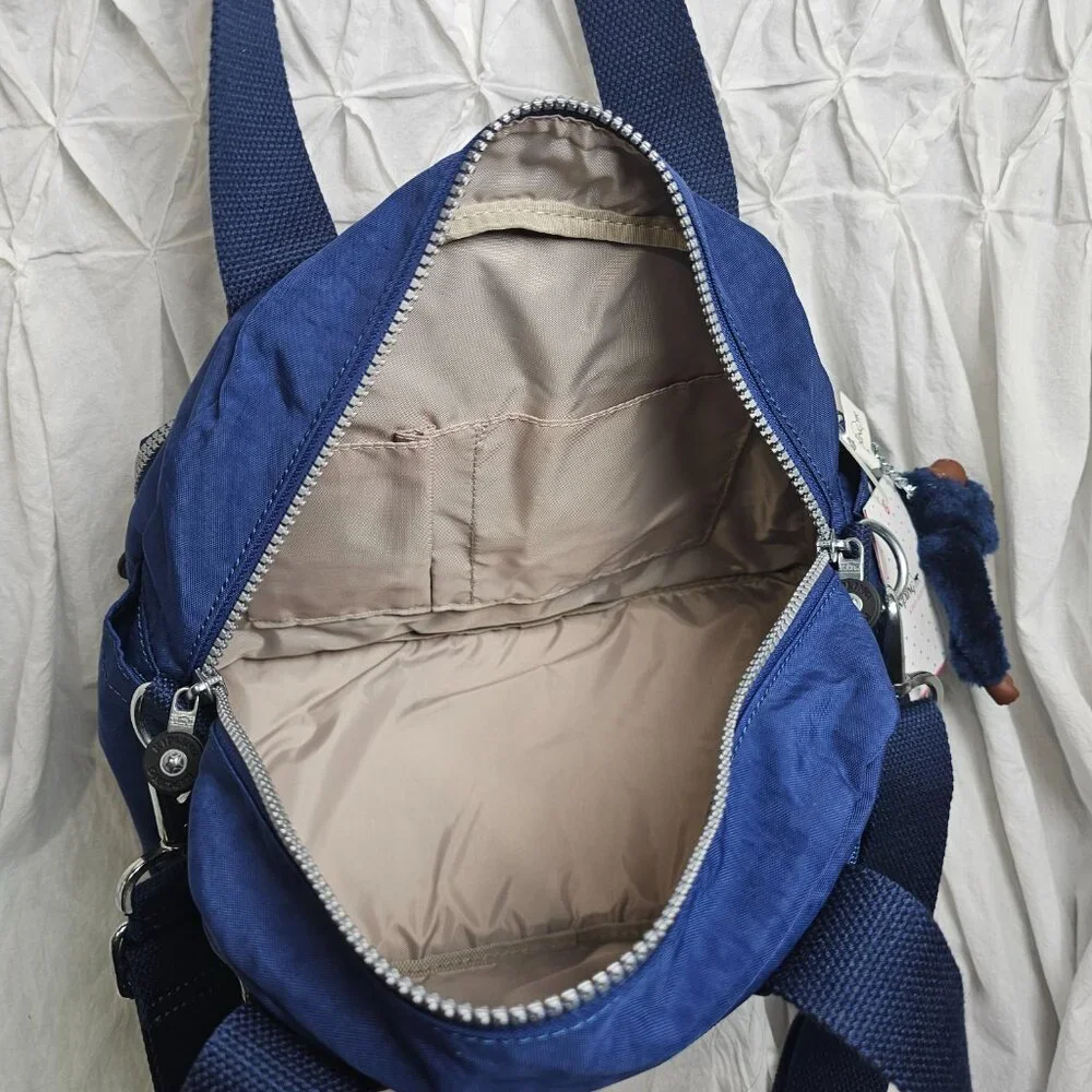 Kipling Blue Bag Monkey Lightweight Nylon New with tags MSRP $114 - Picture 8 of 9